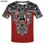 2020 Nauja Mada Vyri&scaron;ki džemperiai 3D Spausdinti Vikingų Tatuiruotės mar&scaron;kinėliai trumpomis rankovėmis Drabužiai Unisex Skandinavų cosplay juokingi gatvės drabužiai XXS