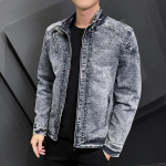 Madingi žieminiai džinsiniai &scaron;varkai vyrams, vir&scaron;utiniai drabužiai, &scaron;ilti džinsiniai paltai, vyri&scaron;ki retro ploni užtrauktukai, storesni džinsiniai &scaron;varkai XL juoda