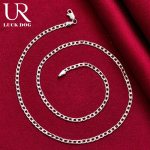 925 sterlingų sidabras 16/18/20/22/24/26/28/30 colių 4 mm &scaron;oniniai karoliai Madingi vestuvių papuo&scaron;alai 40CM