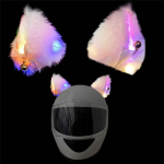 2 vnt. Motociklo &scaron;almo kačių ausų dekoracija su spalvinga LED &scaron;viesa, pliu&scaron;inė motokroso &scaron;almo, viso veido bekelės &scaron;almo dekoracija