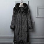 Moteri&scaron;kas rudeninis ir žieminis paltas Nauji kailiniai kailiniai moteri&scaron;ki ilgos dalies imitacija audinės zom&scaron;os su gobtuvu S ruda