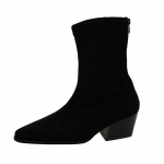 Madingi moteri&scaron;ki zom&scaron;iniai ankle boots su kulniukais Batai Madingi Seksualūs Smailianosiai Batai Moterų Trend Sniego Batai Eleganti&scaron;ki Laisvalaikio Suknelė Goth Moteris Batai 35 juoda