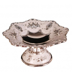 Europieti&scaron;ko stiliaus reljefinis vaisių padėklas Cinko lydinio neslystantis dekoratyvinis užkandžių lėk&scaron;tės stalo reikmenys sidabro baltos spalvos