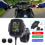 Telefono plan&scaron;etinio kompiuterio USB įkrovikliui su QC 3.0 motociklo TPMS padangų temperatūros signalizacijos sistema su 2 i&scaron;oriniais jutikliais CHINA