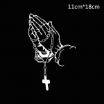 Automobilio salono lipdukai Spalvoti automobilio maldos gestų lazeriniai lipdukai Dievas Jėzus Kristus Mada Automobilio kėbulo stiliaus dekoratyviniai lipdukai juoda