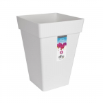 ELHO Bac &agrave; fleurs Loft Urban Carr&eacute; Haut - &Oslash; 37 x H 51 cm - Ext&eacute;rieur - 100% recycl&eacute; - Blanc