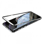 Coque en verre tremp&eacute; &agrave; cadre m&eacute;tallique argent pour samsung galaxy s10 d0398