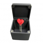 Valentino dienos rožių dovanų dėžutė su i&scaron;&scaron;okančia raudona gėle ir meilės &scaron;irdimi viduje Love Heart
