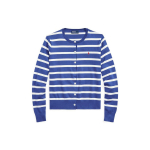 Polo Ralph Lauren SS23 Dryžuotas ilgomis rankovėmis megztas megztinis su i&scaron;siuvinėtu logotipu Moteri&scaron;kas megztinis Mėlynas WMPOSWENC020614-400 XS