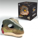 Dino kaukė judanti žandikaulis, kieto plastiko juokinga dinozaurų kaukė su dinozauru Helovino kauke Dinozauro galvos veido kaukė Kilnojama burna vakarėlio Cosplay rekvizitai One Size