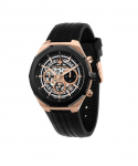 Maserati Stile Chronograph Guminis Dirželis Juodas Skeletinis Ciferblatas Kvarcinis R8871642003 100M Vyri&scaron;kas Laikrodis juoda