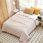 Floral Pure Cotton Waffle Blanket: Lightweight Summer Quilt 150x200 cm