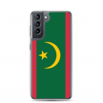 Coque T&eacute;l&eacute;phone &ndash; Samsung &ndash; Galaxy S21 Plus &ndash; Drapeau de la Mauritanie &ndash; Souple &ndash; įvairiaspalvis