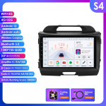 Ossuret 8GB+128GB AI balsu valdomas 2 DIN Android Auto radijas KIA Sportage 3 2010-2016 2015 automobiliui, Carplay, automobilio multimedija, GPS, 2DIN, i&scaron;manusis autoradio, SWC, BT, RDS S4 8Core 4G 32G