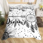 Svajonių gaudytojo patalynės komplektas Boho Mandala antklodės užvalkalas Viengulis Karali&scaron;kas, Egzoti&scaron;kas genčių plunksnų antklodės užvalkalas Žvaigždėtas dangus Galaktikos antklodės užvalkalas US Twin(172x218cm)
