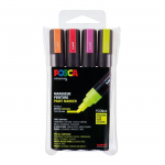 Marqueurs - PC5M - Set de 4 - Pointe conique moyenne - Couleurs fluo vari&eacute;es - Opaque