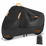 (2024 Naujausias Modelis) Motociklo uždangalas, Mopedo uždangalas, 300D motociklo uždangalas, Motorolerio uždangalas, Atsparus ply&scaron;imams, juoda