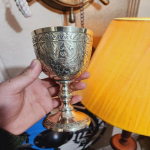 17,78 cm solidus žalvarinis taurė, Komunijos taurė, Gėrimo taurė, Dovana Kalėdoms, Vestuvėms, Vestuvių metinėms, Gimtadieniui