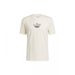 Adidas Originals Trefoil Bloom Grafinis Spaudinys Sportiniai Mar&scaron;kinėliai Vyri&scaron;ki Vir&scaron;utiniai Drabužiai Kreminės Baltos Spalvos H32305 XXL