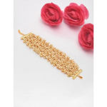 Antikvarinio aukso spalvos daugiasluoksnė etninė apyrankė su susietomis perlais moterims Adjustable