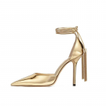 Mados prekinio ženklo Walk Show Auksinės kutų kabantys auskarai Sandalai su kulk&scaron;nies dirželiu Madingi juodi viengubai batai Eleganti&scaron;ki vestuvių banketo moteri&scaron;ki batai 43 41 beige