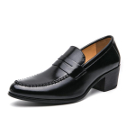 Vyri&scaron;ki Penny Loafer tipo batai su 6 cm pakulne Odiniai Batai Verslo Eleganti&scaron;ki Vestuvių &Scaron;ventės Atsipalaidavę Kasdieniai Batai Ruda Juoda Pakylantys Batai Vyrams 44 juoda
