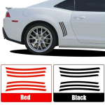 2010-2015 For Chevy Camaro GILL Stripes Vent Decals Side Vinyl Graphics SS, RS, LS, LT Models Side Body GILL STRIPES Vinyl Decal Carbon Red