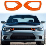 2x Front Grille erts Mesh Trim Accessories for 2015- Dodge Charger Orange