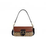 COACH Morgan 27 Klasikinis Vintažinis Gėlių Ra&scaron;to Rankinė su Atverčiamu Vir&scaron;umi Crossbody Krep&scaron;ys Pečių Krep&scaron;ys Didelės Talpos Moteri&scaron;kas Chaki ir Rudas Basic Set+Yellow Counter Gift Box ruda/chaki