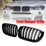 Blizgus juodas priekinio buferio inksto grotelių apvadas tinka BMW X3 X4 F25 F26 2014-2017