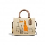Coach X Basquiat Bendradarbiavimo Rogue 25 Grafiti Spausdinimo Odinė Rankinė ant Peties Crossbody Vidutinio Dydžio Moteri&scaron;kos Rankinės Dramblio Kaulo 6887-B4IY Basic Set (Bag+Dust Bag)