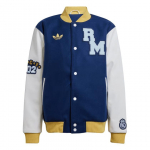Adidas Originals Real Madrid VRCT Laisvo kirpimo Striukė su sagomis ir briaunota apykakle I&scaron;siuvinėtas herbas Ilgomis rankovėmis Unisex Komandinė Tamsiai mėlyna 2 JF2589 XS