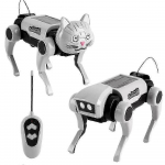 pilkas Pasidaryk pats mechaninis robotas &scaron;uo ir katė rinkinys Nuotolinio valdymo vaik&scaron;čiojantis žaislas STEM &scaron;vietimo surinkimo rinkinys su nuotolinio valdymo pulteliu