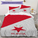 SK Prahos Slavia ra&scaron;to patalynės komplektas antklodės užvalkalas pagalvės užvalkalas namų dekoravimas gimtadienio dovana (1 * antklodės užvalkalas + 2 * pagalvės užvalkalai be &scaron;erdies)86 135x200cm