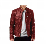 Vyri&scaron;ka kelių ki&scaron;enių PU striukė Stand Up Collar Punk Vyri&scaron;ka motociklo odinė striukė su užtrauktuku su kardiganu odinė striukė M
