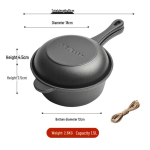 18cm Ketaus Dvigubo Naudojimo Nerūdyjantis Emaliuotas Puodas/Keptuvė - Mažas Sriubos Puodas gray