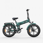 ENGINE PRO 2.0 20 colių elektrinis dviratis su pagalba, 52V 250W, didžiausias nuotolis 110 kilometrų pagalbos režimu, didžiausia apkrova 120 kg. žalia
