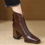 Prabangūs moteri&scaron;ki ankle boots pavasariui ir rudeniui, su užtrauktuku, auk&scaron;takulniai, madingi batai moterims 35