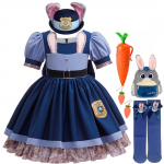Filmo Zootopia 2 Drąsus Mielas Triu&scaron;is Judy Kostiumas Kūdikiui Mergaitei Vaidmenų Žaidimui Judy Hopps Triu&scaron;io Kaukės Suknelė Lėlių Rinkinys 2-10 M. 3T(TAG 110) gray