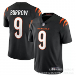 Cincinnati Bengals NFL Futbolo Džersis Burrow 9 Chase 1 Siuvinėtas Gerbėjo Apranga Unisex V formos i&scaron;kirptė Medvilninis Sportinis Mar&scaron;kinėlis XXXL black