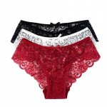 FallSweet 3 vnt./partija! Moteri&scaron;kos Sexy Lace Kelnaitės Sexy Briefs S iki XL Apatiniai S juoda/balta