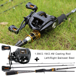 &bdquo;Sougayilang&ldquo; me&scaron;kerės ritės kombainai su 4 sekcijų &bdquo;Baitcaster&ldquo; me&scaron;kerės 12+1BB užmetimo ritės žvejybos rinkinys 1.8M & Left reel