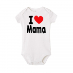 &bdquo;I Love Mama and Papa Print&ldquo; naujagimio &scaron;liaužtinuko kombinezonas 6M balta