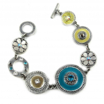 Les Tr&eacute;sors De Lily [E2568] - Bracelet Cr&eacute;ateur 'Byzance' Turquoise Gris