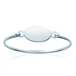 Les Tr&eacute;sors De Lily [G7885] - Bracelet Argent 'Identit&eacute;' argent&eacute; (ovale) - 62 mm 25x15 mm
