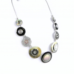 NOA [H2438] - Collier Cr&eacute;ateur 'Bora Bora' noir gris