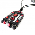 Les Tr&eacute;sors De Lily [J2805] - Collier Cr&eacute;ateur 'Anamaya' rouge noir