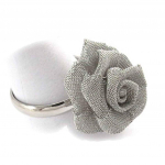 Les Tr&eacute;sors De Lily [J8053] - Bague Cr&eacute;ateur 'Flora' gris argent&eacute;