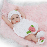 Realisti&scaron;kas Baby Dolls Girl Naujagimis Lifelike Reborn Baby Doll Čiulptukas Baltas