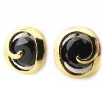 Les Tr&eacute;sors De Lily [N0256] - Boucles cr&eacute;ateur 'Sissi' noir dor&eacute;